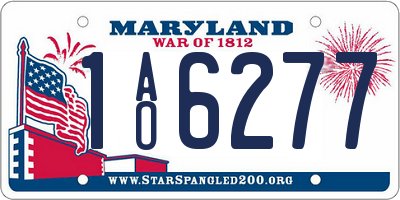 MD license plate 1AO6277