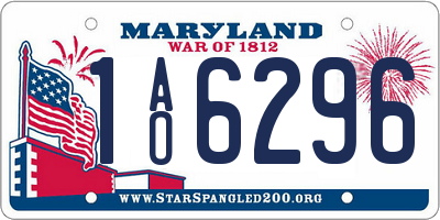MD license plate 1AO6296