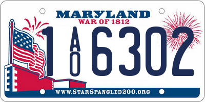 MD license plate 1AO6302