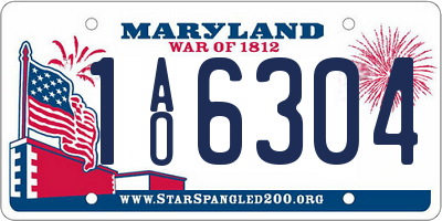 MD license plate 1AO6304