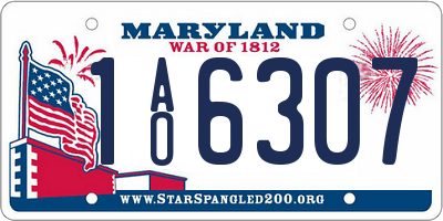 MD license plate 1AO6307