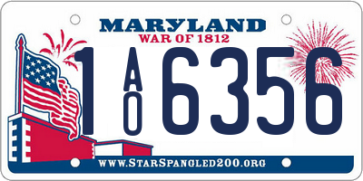 MD license plate 1AO6356