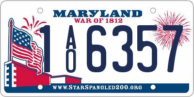MD license plate 1AO6357