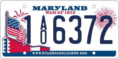 MD license plate 1AO6372
