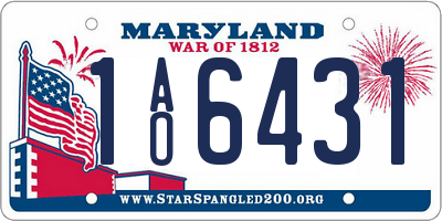 MD license plate 1AO6431