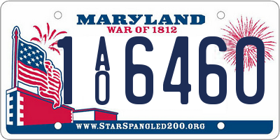 MD license plate 1AO6460