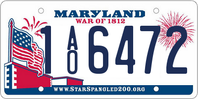 MD license plate 1AO6472