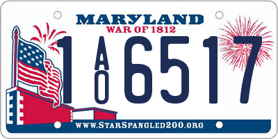 MD license plate 1AO6517