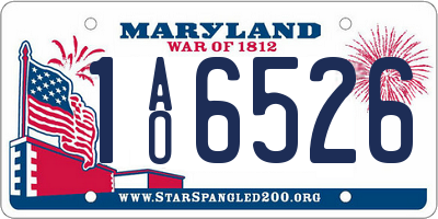 MD license plate 1AO6526