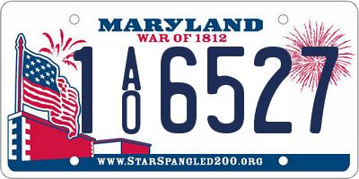 MD license plate 1AO6527