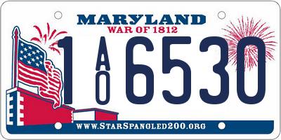 MD license plate 1AO6530