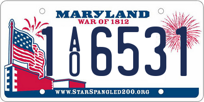 MD license plate 1AO6531
