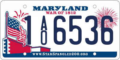MD license plate 1AO6536