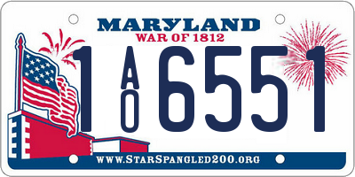 MD license plate 1AO6551