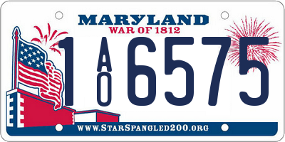 MD license plate 1AO6575