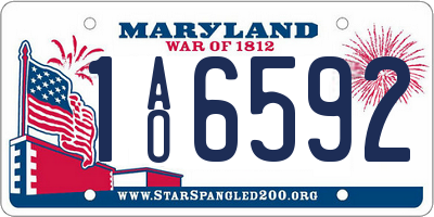 MD license plate 1AO6592