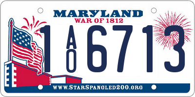 MD license plate 1AO6713