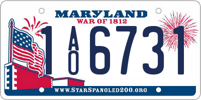 MD license plate 1AO6731