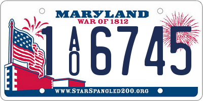 MD license plate 1AO6745