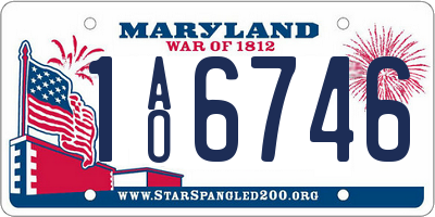 MD license plate 1AO6746