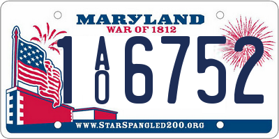 MD license plate 1AO6752