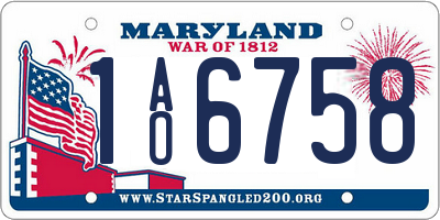 MD license plate 1AO6758