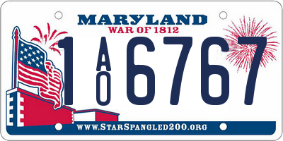 MD license plate 1AO6767