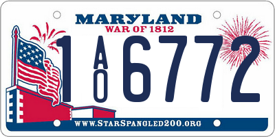 MD license plate 1AO6772