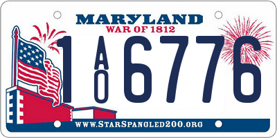 MD license plate 1AO6776