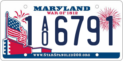 MD license plate 1AO6791