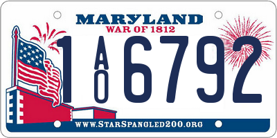 MD license plate 1AO6792