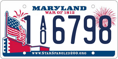 MD license plate 1AO6798