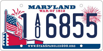 MD license plate 1AO6855