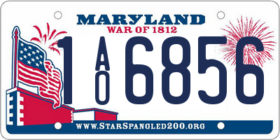 MD license plate 1AO6856