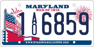 MD license plate 1AO6859