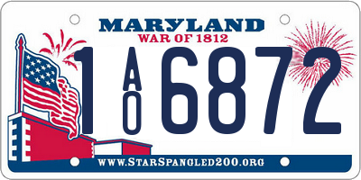 MD license plate 1AO6872