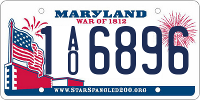 MD license plate 1AO6896