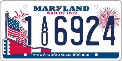 MD license plate 1AO6924
