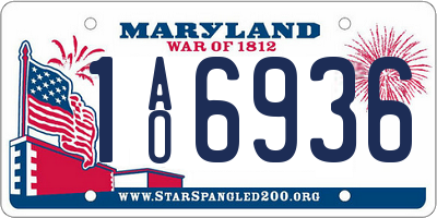 MD license plate 1AO6936