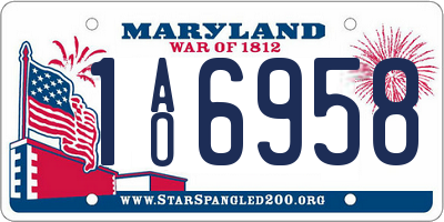 MD license plate 1AO6958