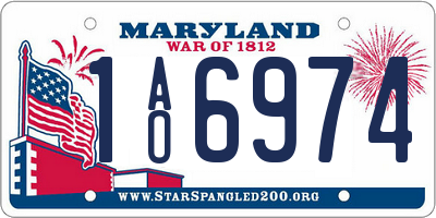 MD license plate 1AO6974