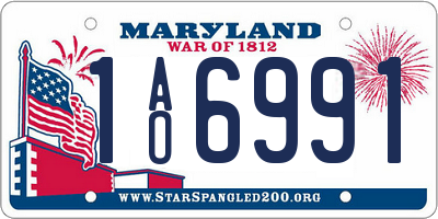 MD license plate 1AO6991