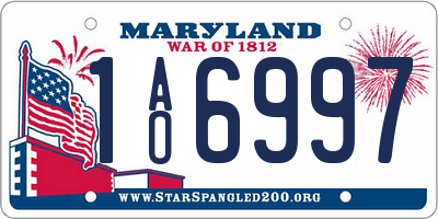 MD license plate 1AO6997