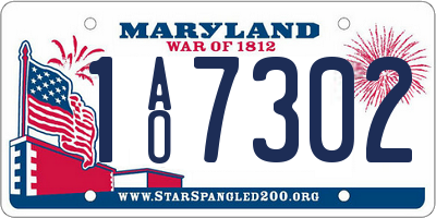 MD license plate 1AO7302