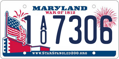 MD license plate 1AO7306