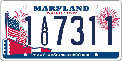 MD license plate 1AO7311
