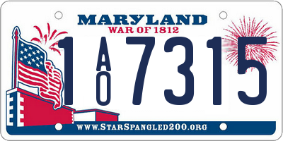 MD license plate 1AO7315