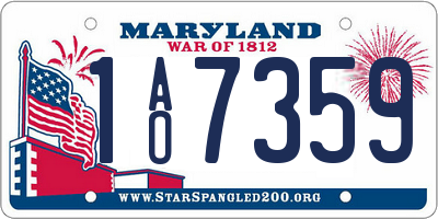 MD license plate 1AO7359