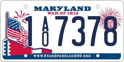 MD license plate 1AO7378