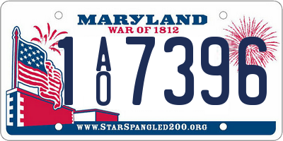 MD license plate 1AO7396